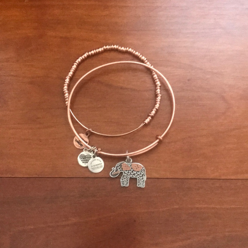 Two matching rose gold bracelets